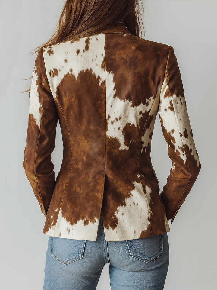 Irene Kožni Print Ekološki Suede Blazer