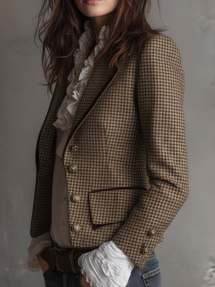 Noelle Houndstooth Tweed Sako