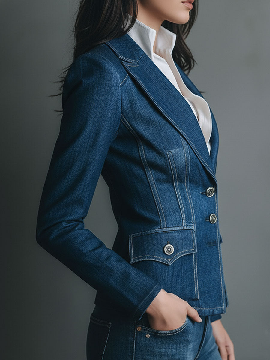Marielle Fitted Traper Jakna sa Džepovima