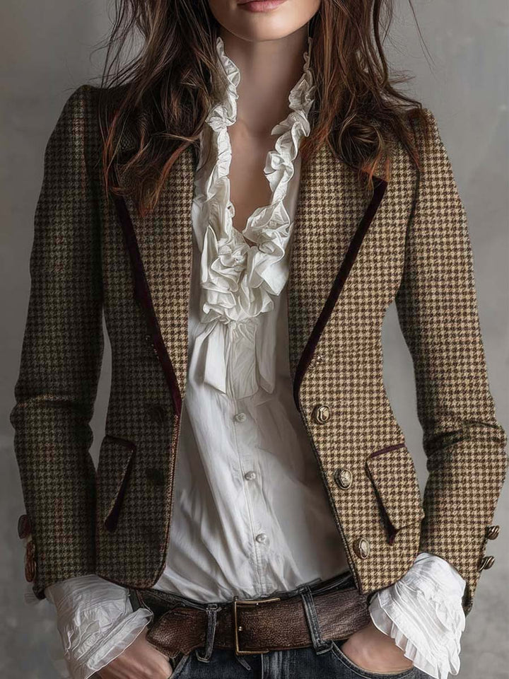 Noelle Houndstooth Tweed Sako