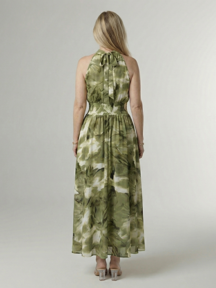 Lilette | Midi halter haljina sa nabranim strukom