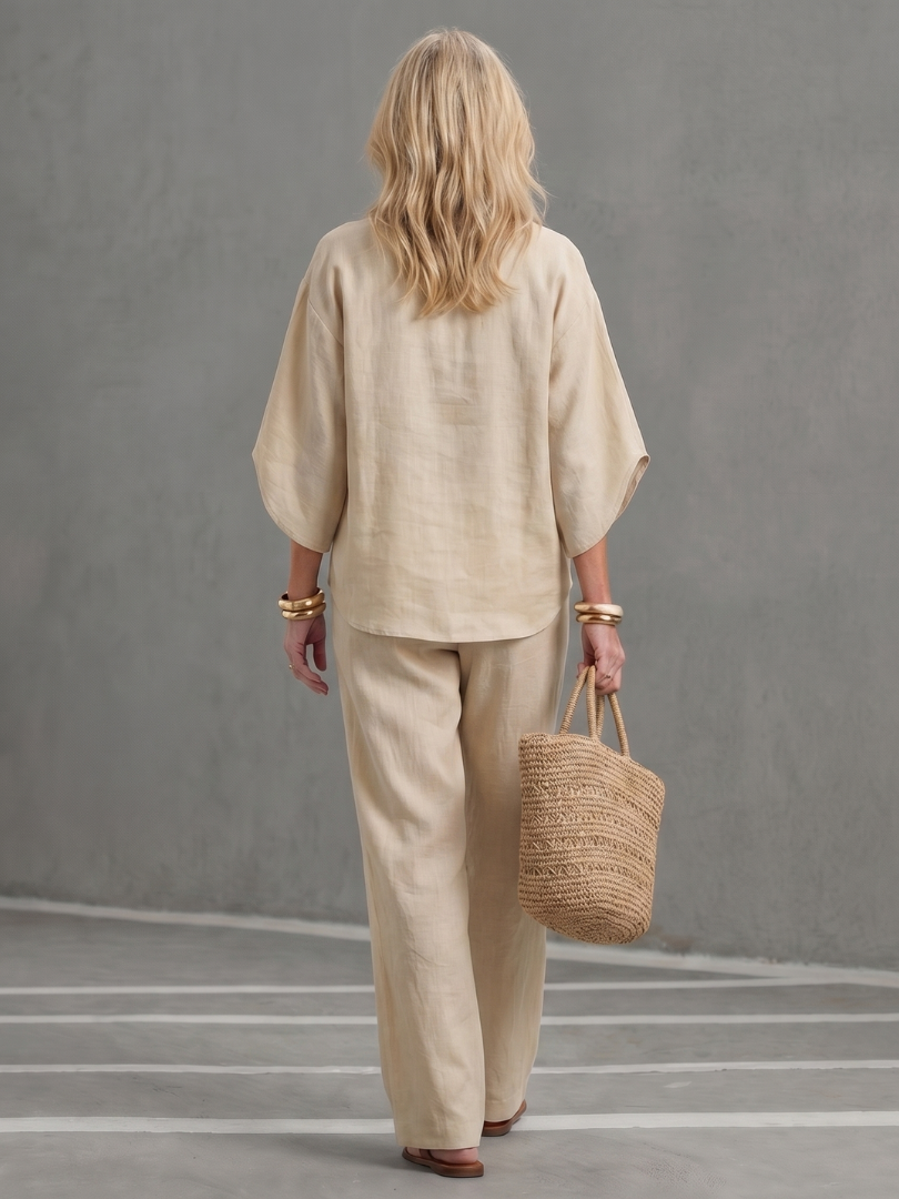 Priscille | Set tunike i pantalona sa dugmadi