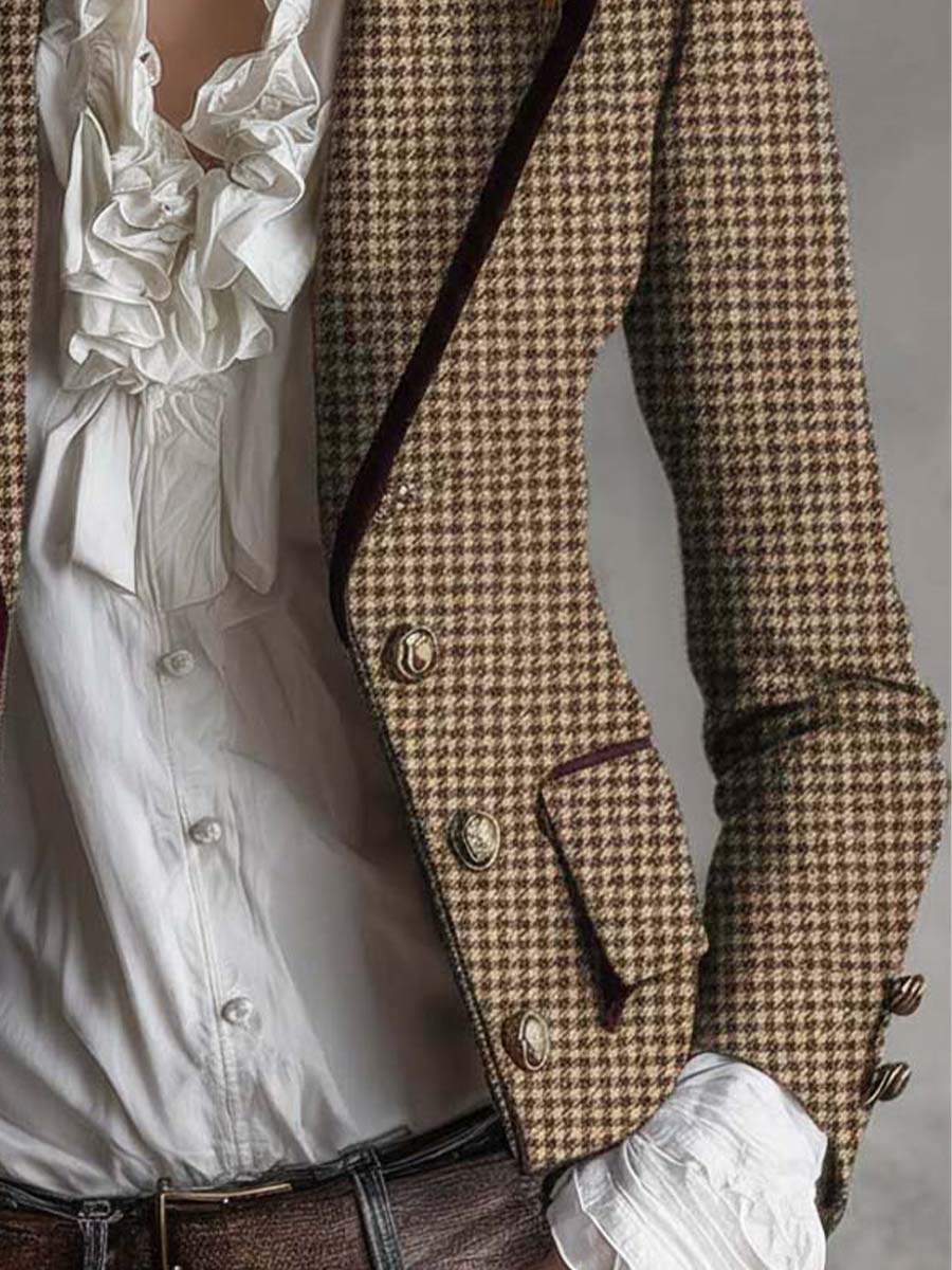 Noelle Houndstooth Tweed Sako