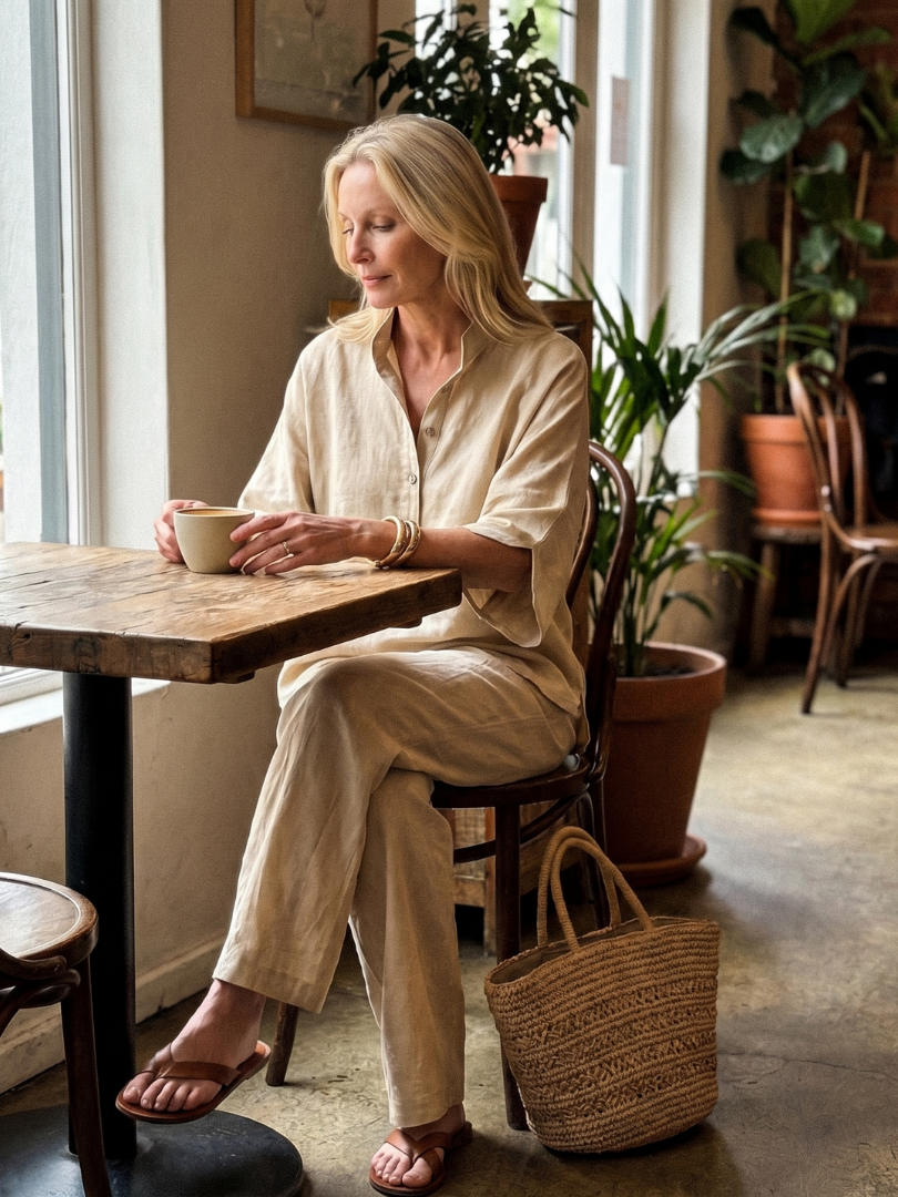 Priscille | Set tunike i pantalona sa dugmadi