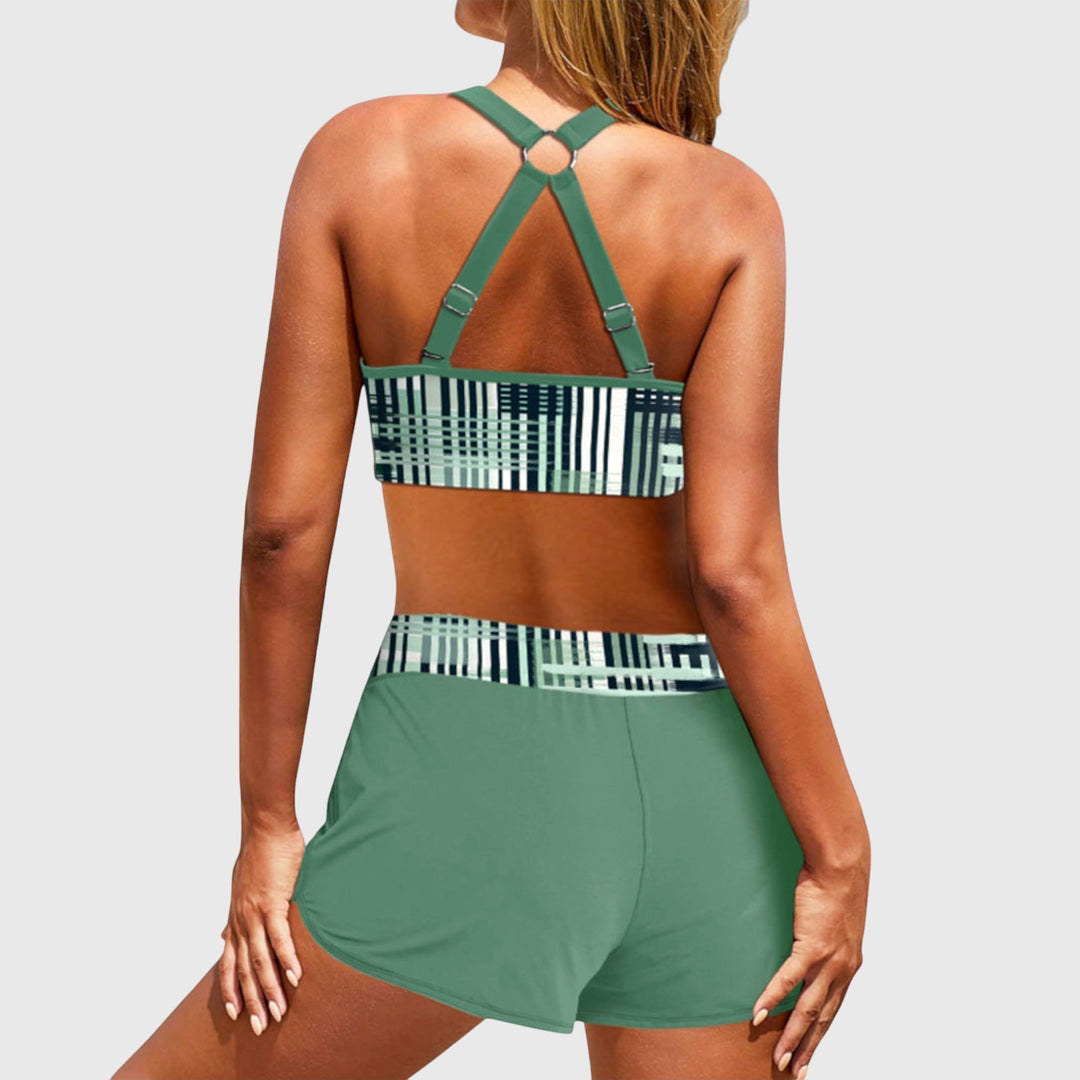Ombeline | Rebrasti bikini set sa visokim strukom