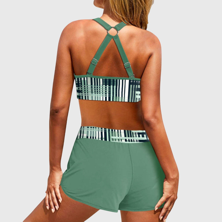 Ombeline | Rebrasti bikini set sa visokim strukom