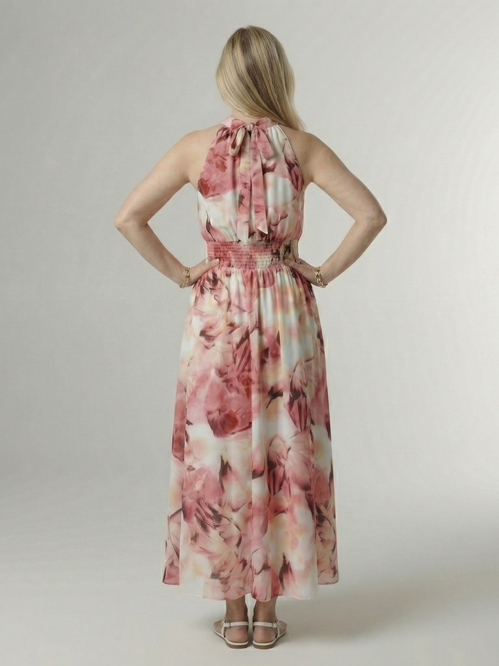 Lilette | Midi halter haljina sa nabranim strukom