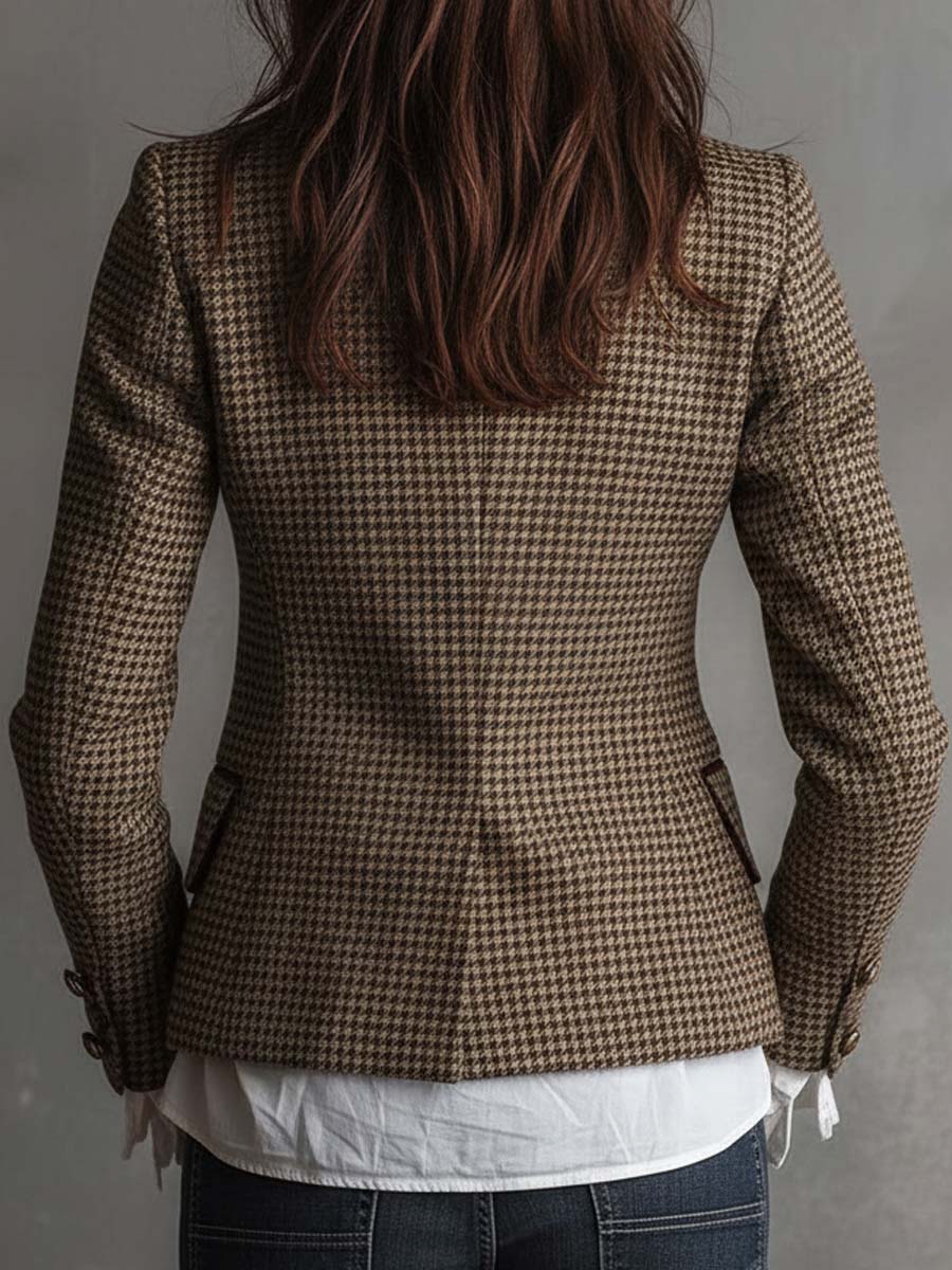 Noelle Houndstooth Tweed Sako