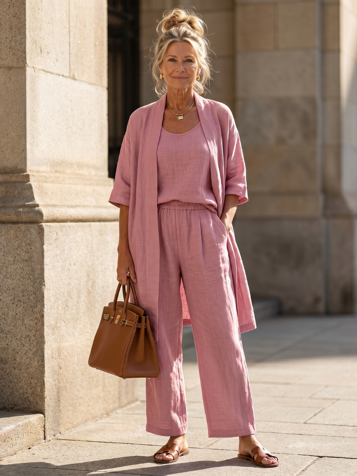Odalys | Set sa opuštenim topom i pantalonama od tri dela