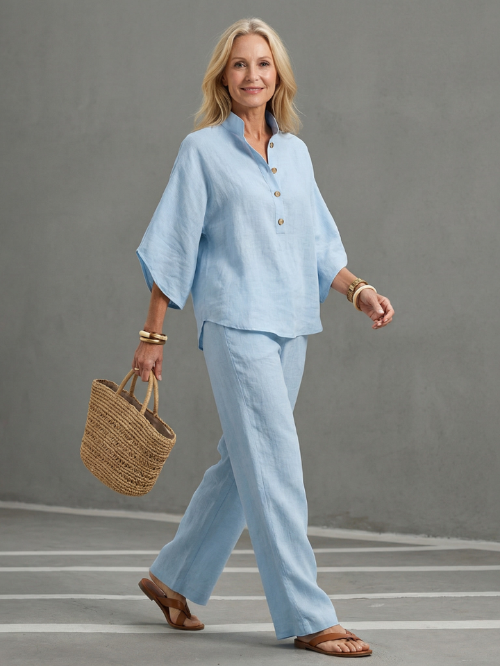 Priscille | Set tunike i pantalona sa dugmadi