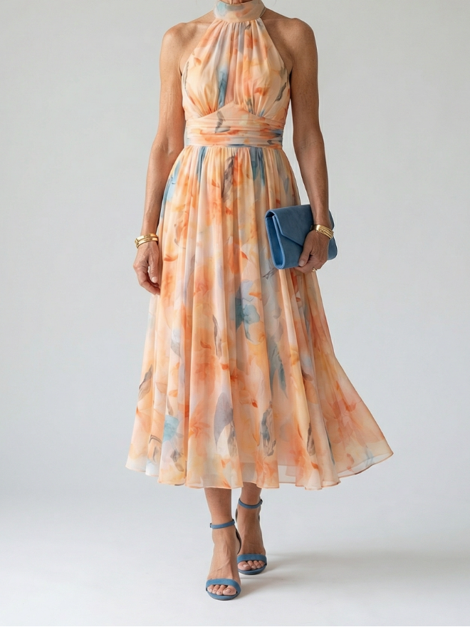Adeline | Mekana Halter Midi Haljina