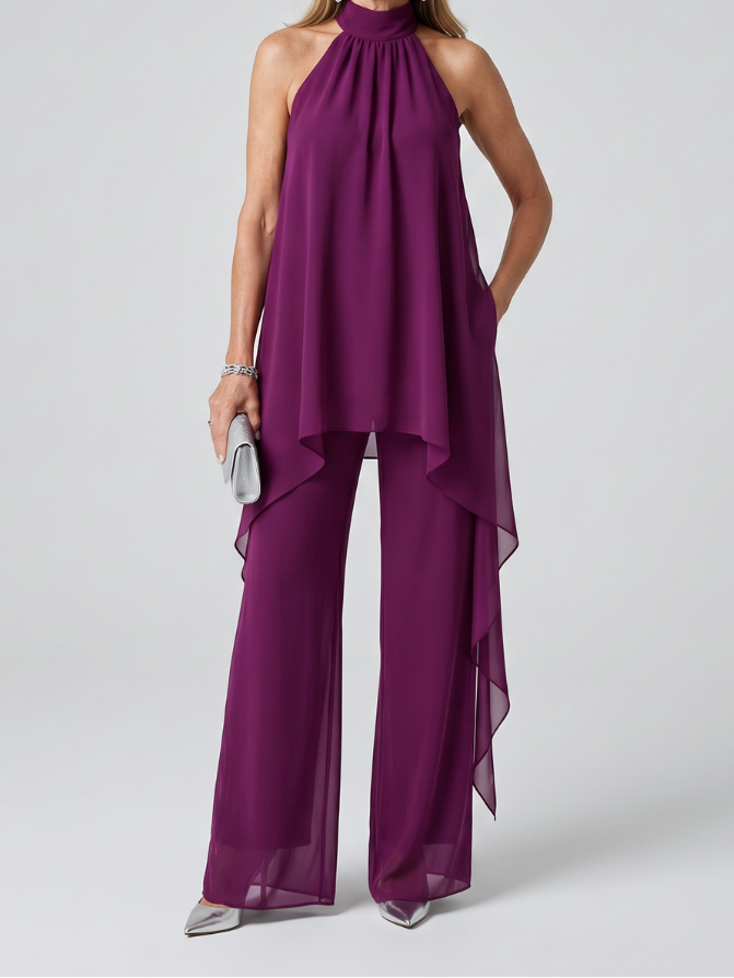Danae | Halter vrat Asimetrična tunika set