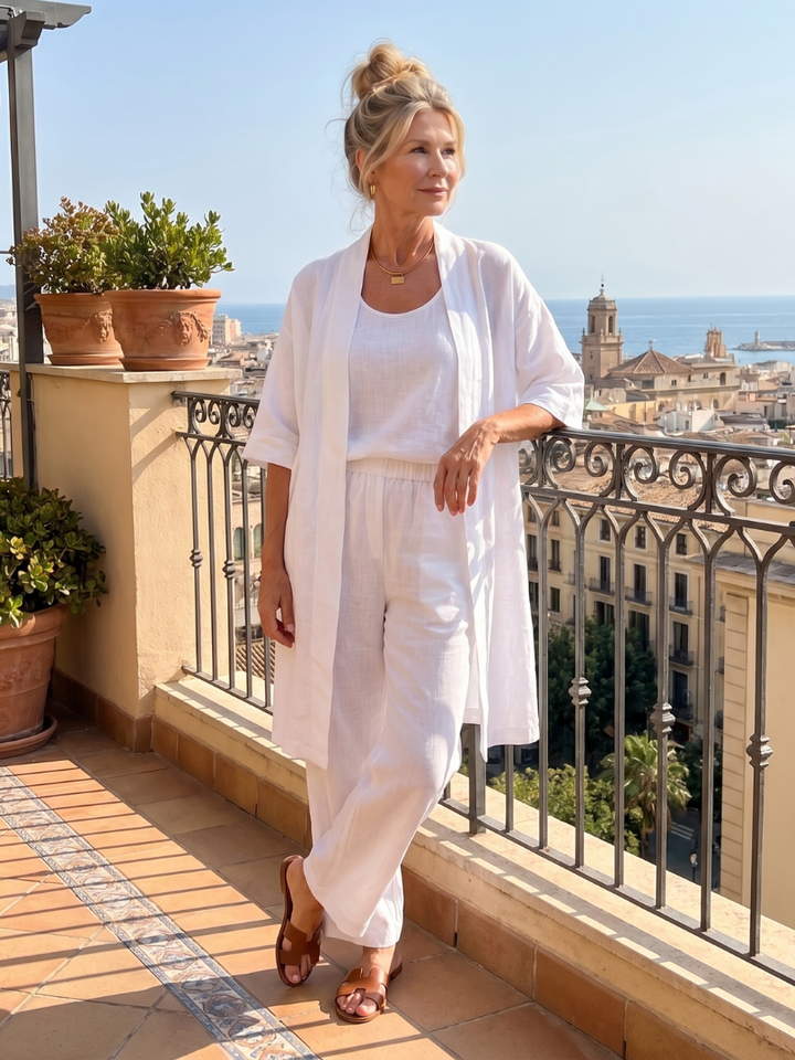Odalys | Set sa opuštenim topom i pantalonama od tri dela