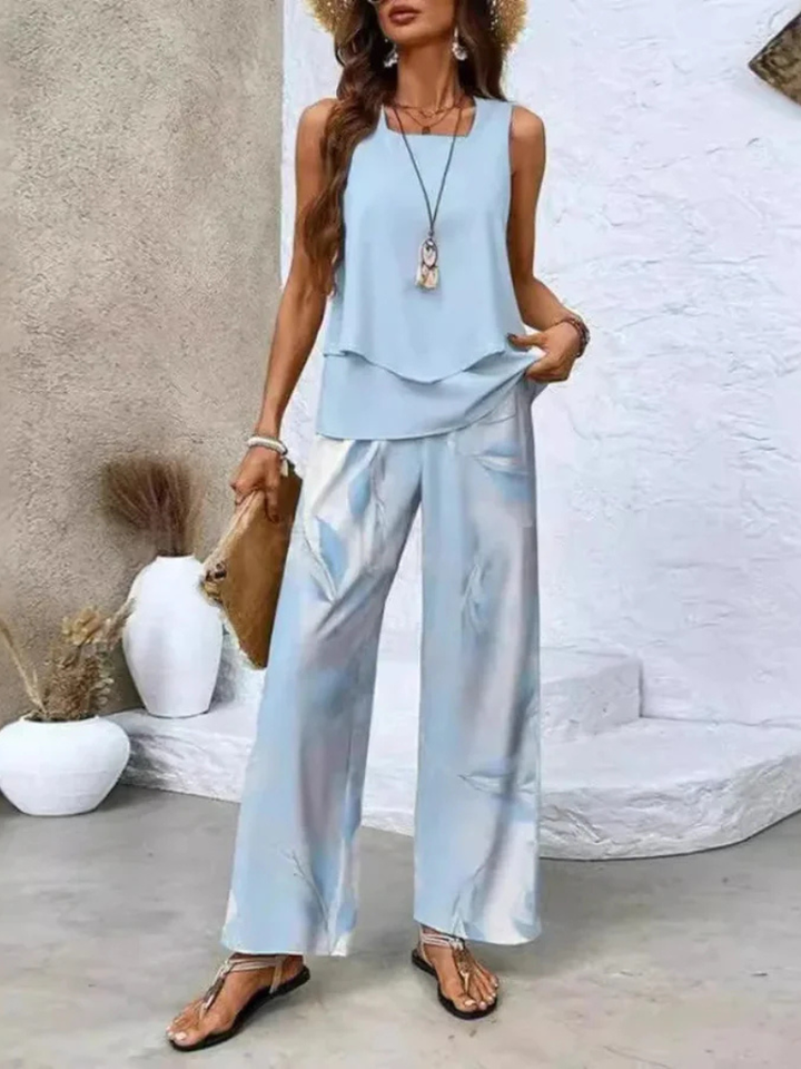 Aurelie | Top bez rukava i set širokih pantalona