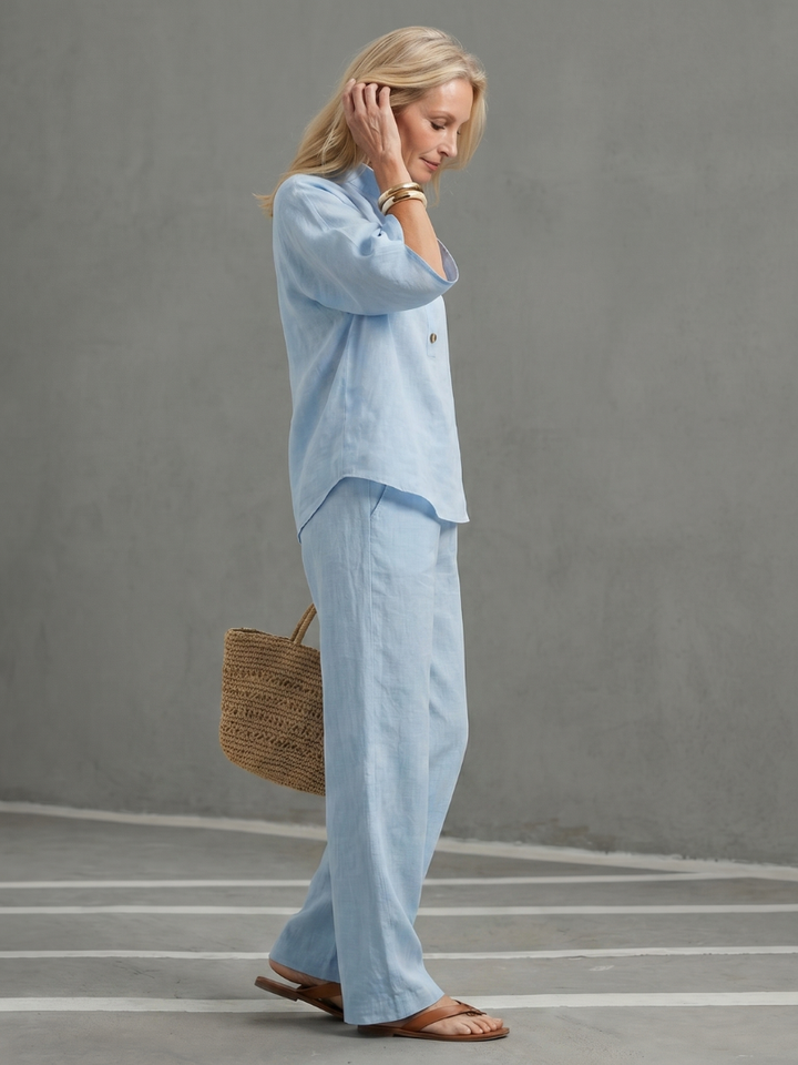 Priscille | Set tunike i pantalona sa dugmadi
