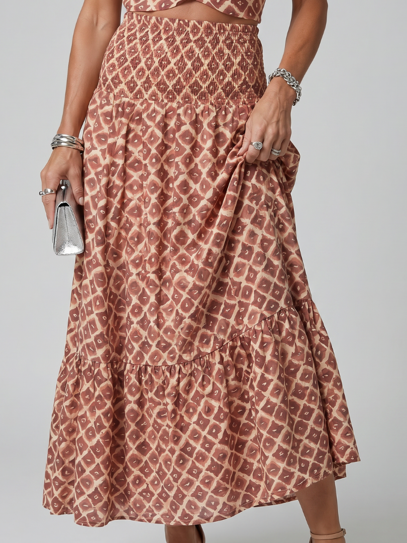 Lisette | Halter Halter Geometrijski Print Izrezani Midi Haljina