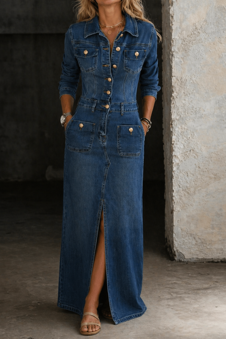 Magnolia | Klasična Denim Haljina