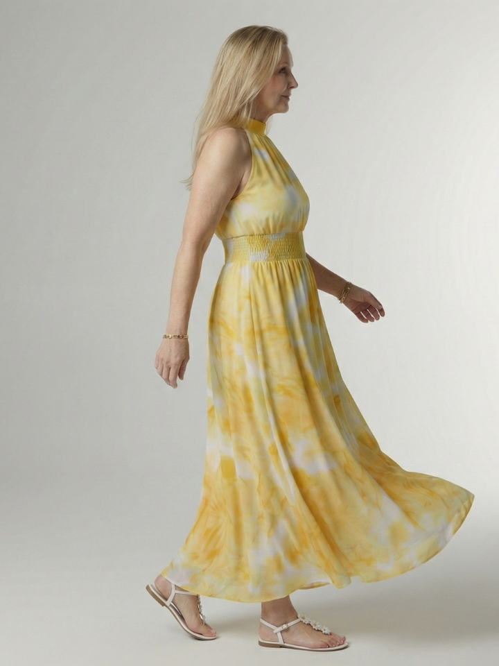 Lilette | Midi halter haljina sa nabranim strukom
