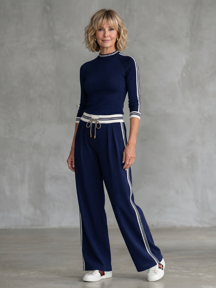 Pauline | Prilagođena bluza dugih rukava i široke pantalone