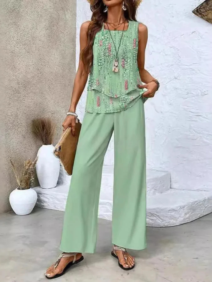 Aurelie | Top bez rukava i set širokih pantalona