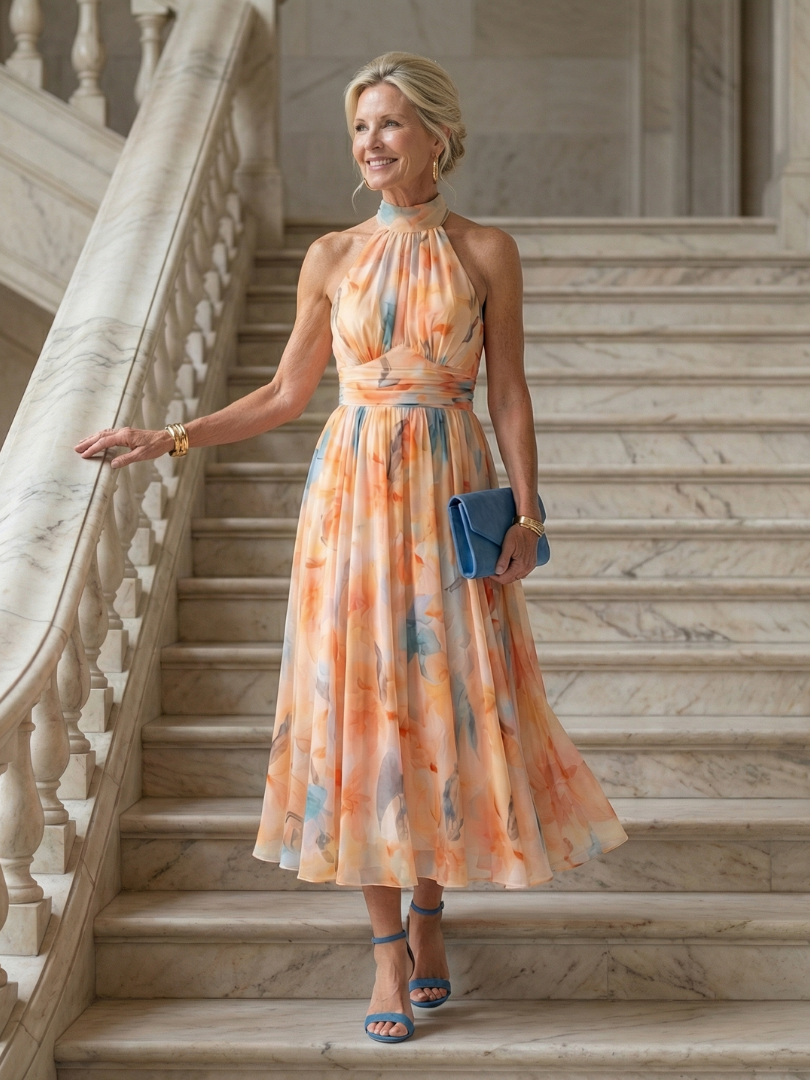 Adeline | Mekana Halter Midi Haljina