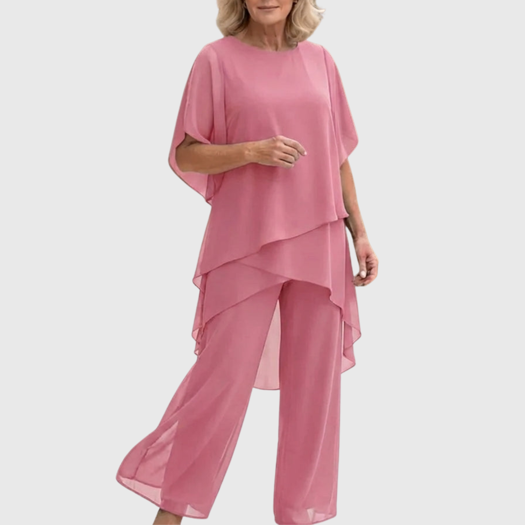 Katell | Odelo sa drapiranim palazzo pantalonama