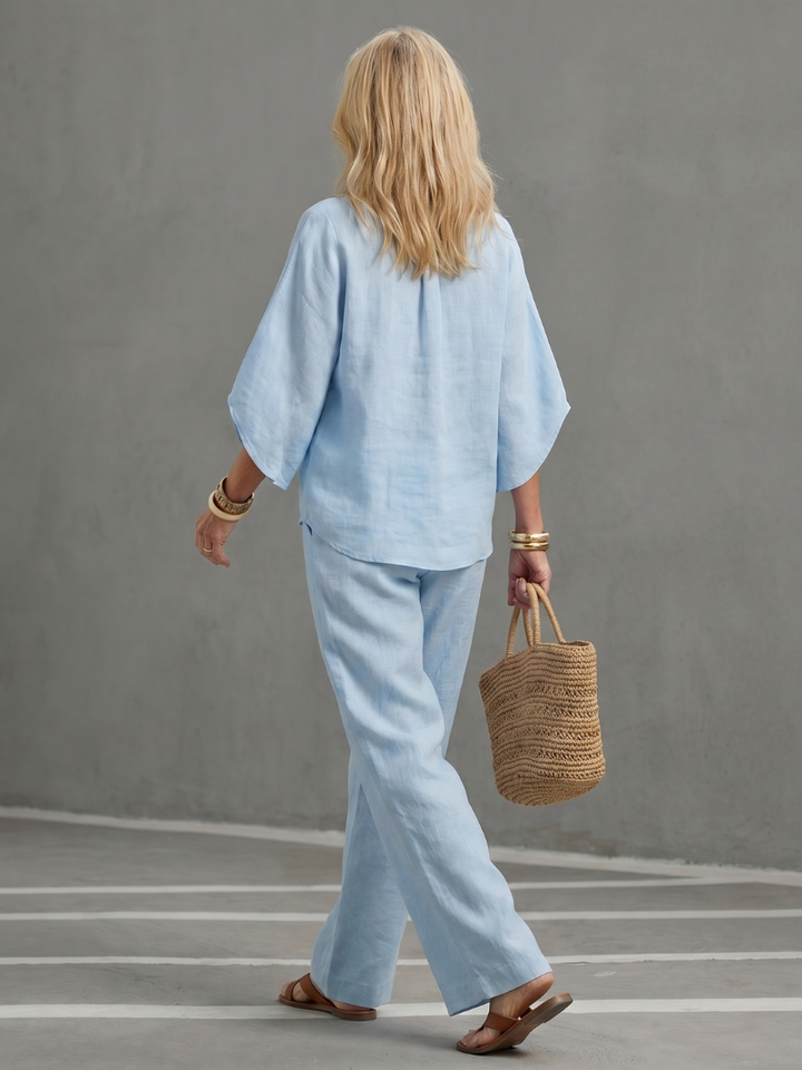 Priscille | Set tunike i pantalona sa dugmadi