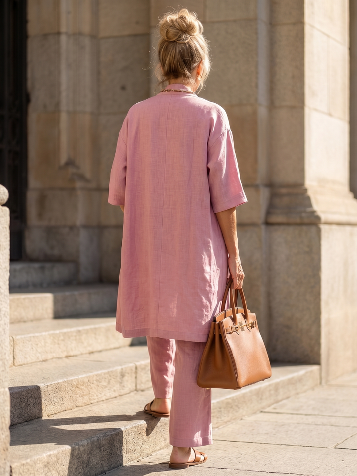 Odalys | Set sa opuštenim topom i pantalonama od tri dela