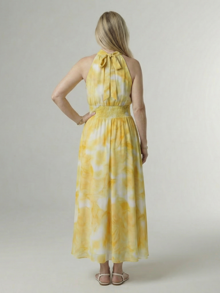 Lilette | Midi halter haljina sa nabranim strukom