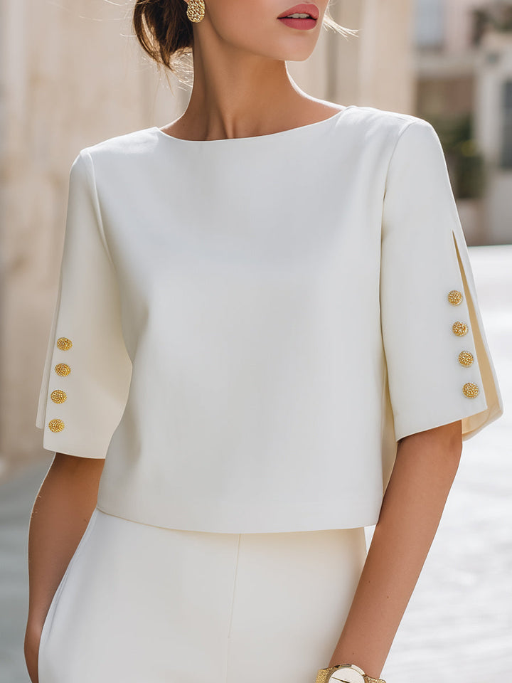 Francesca Detalj Raspored Rukava Elegantan Top