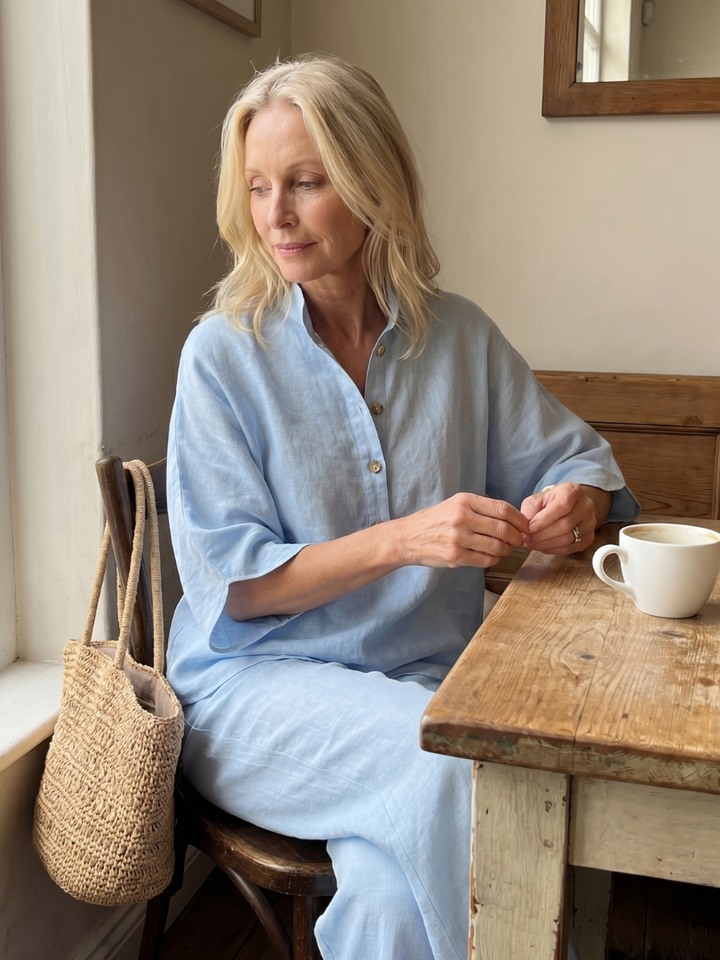 Priscille | Set tunike i pantalona sa dugmadi