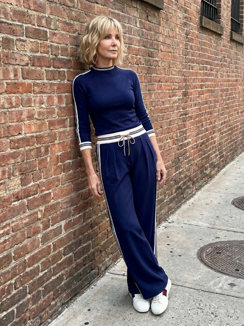 Pauline | Prilagođena bluza dugih rukava i široke pantalone