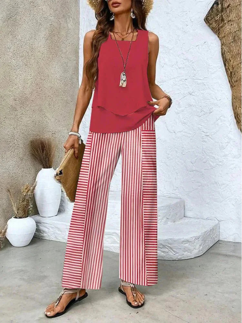 Aurelie | Top bez rukava i set širokih pantalona