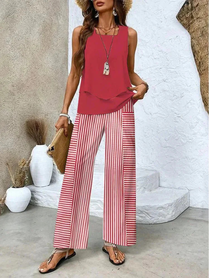 Aurelie | Top bez rukava i set širokih pantalona