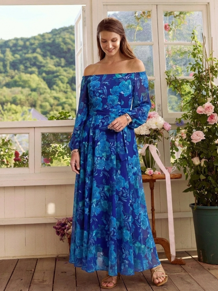 Lorena | Halter Floral Maxi Haljina