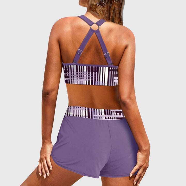 Ombeline | Rebrasti bikini set sa visokim strukom
