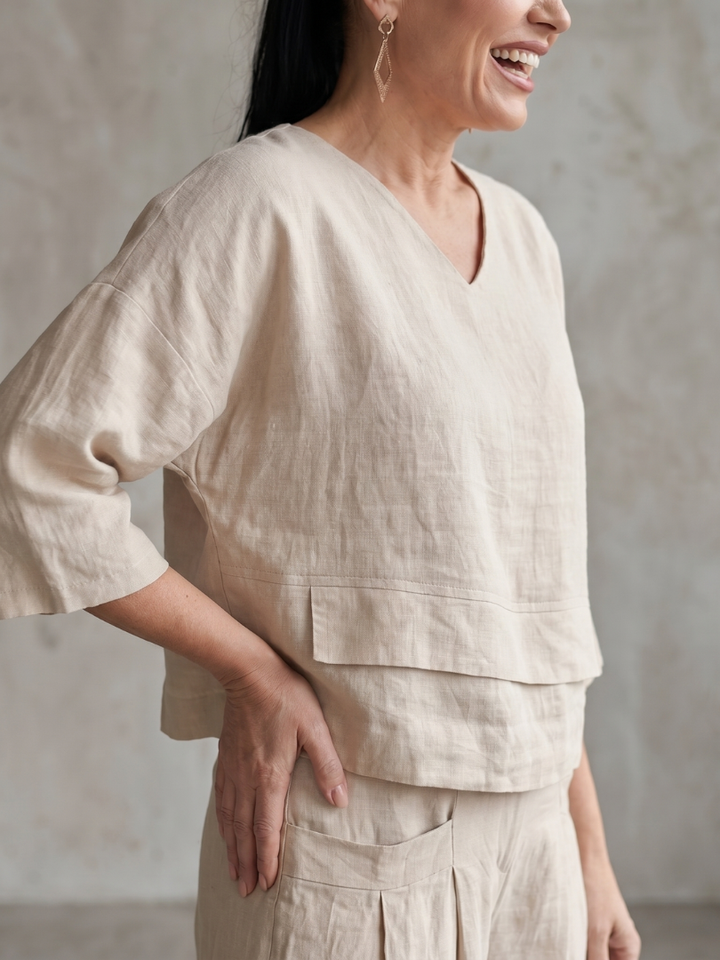 Diane | Set sa slojevitom majicom i širokim nogavicama