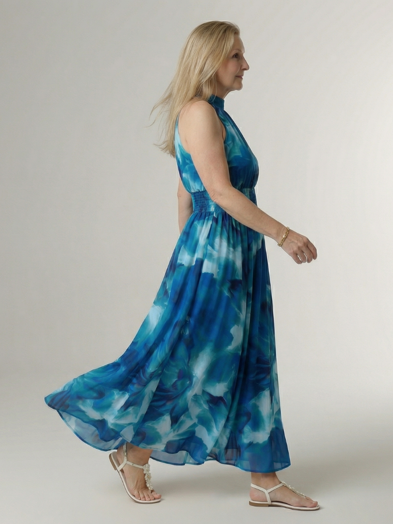 Lilette | Midi halter haljina sa nabranim strukom