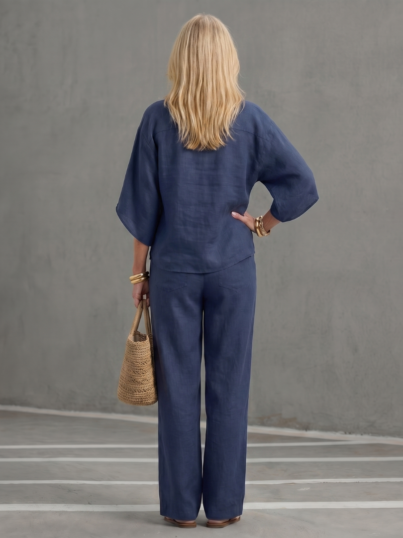 Priscille | Set tunike i pantalona sa dugmadi