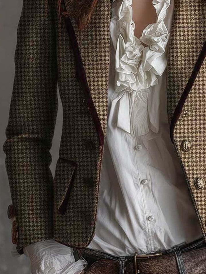 Noelle Houndstooth Tweed Sako