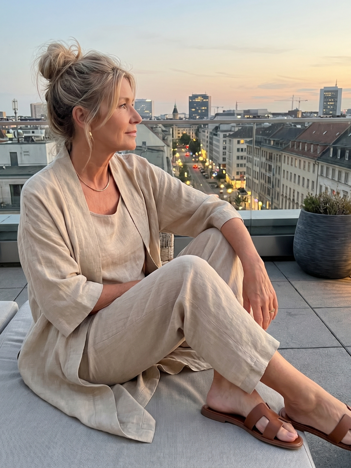 Odalys | Set sa opuštenim topom i pantalonama od tri dela