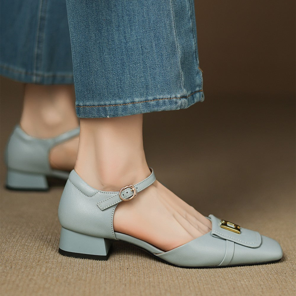 Beatrix Buckle Leather Mary-Janes