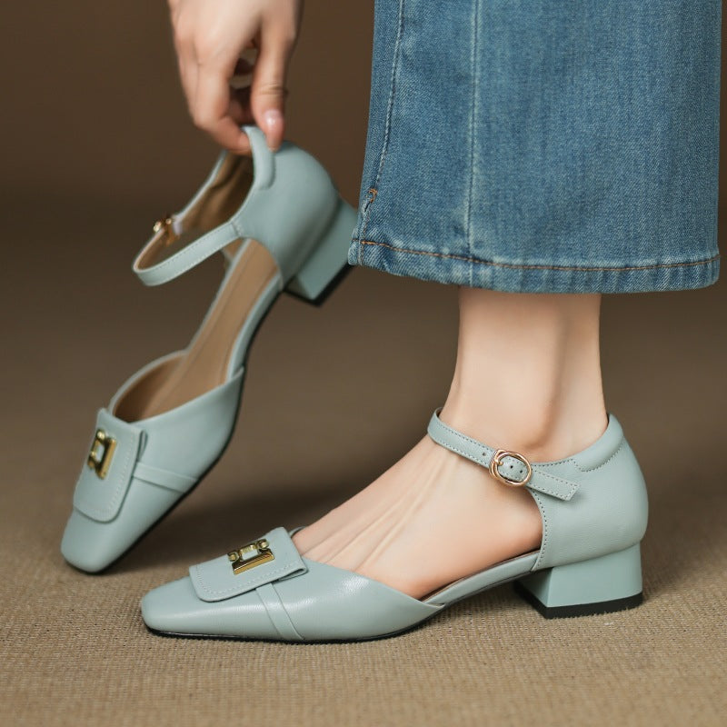 Beatrix Buckle Leather Mary-Janes
