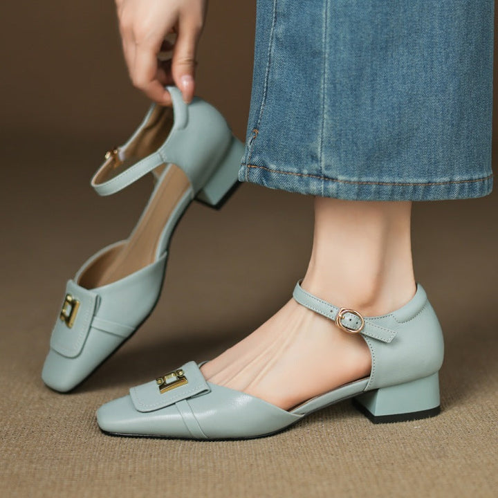 Beatrix Buckle Leather Mary-Janes