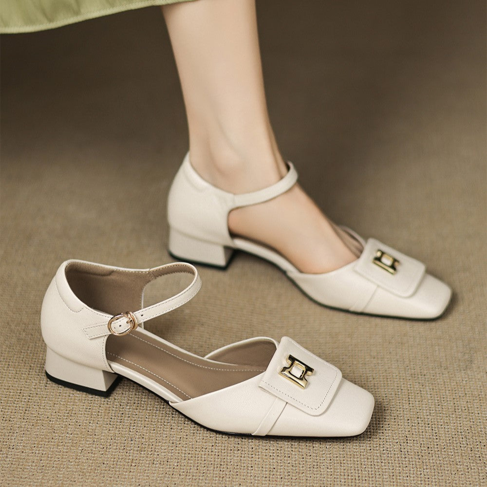 Beatrix Buckle Leather Mary-Janes
