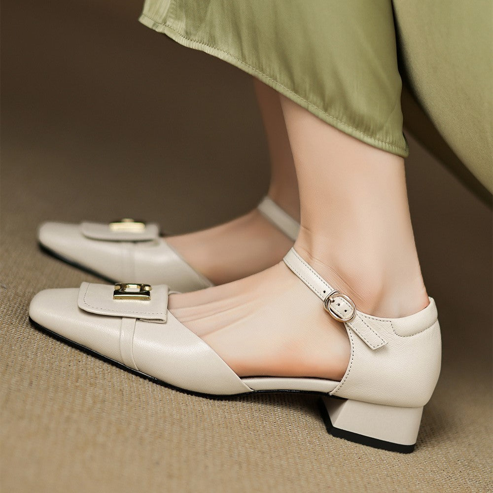 Beatrix Buckle Leather Mary-Janes