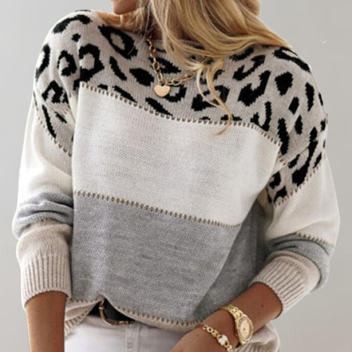 Winnifred | Pletena dukserica sa leopard printom