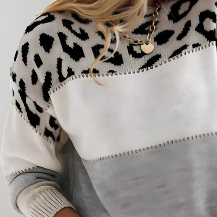 Winnifred | Pletena dukserica sa leopard printom