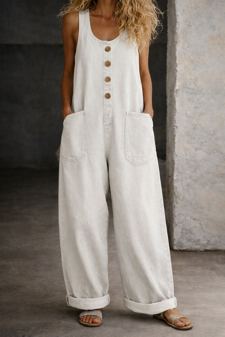 Rosalind | Vintage Pranjen Pamuk Denim Kombinezon