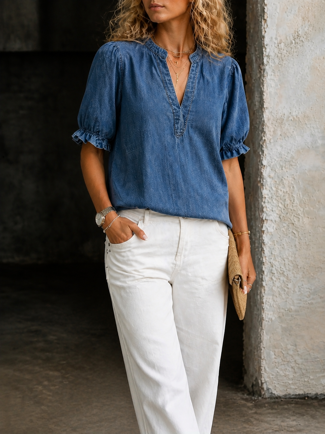 Stellamaris | Vintage V-Neck Denim Essential